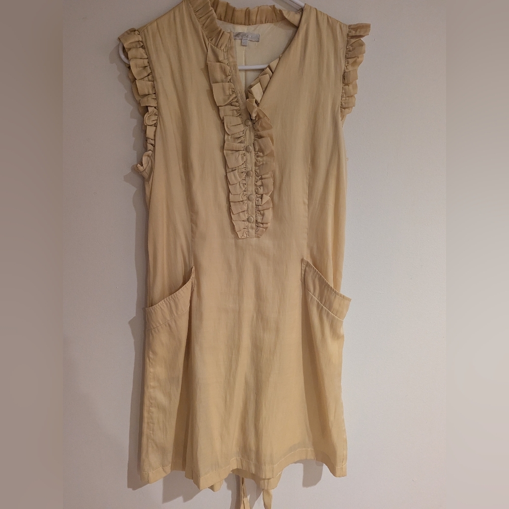 Lucy Paris Cream Ruffle Dress